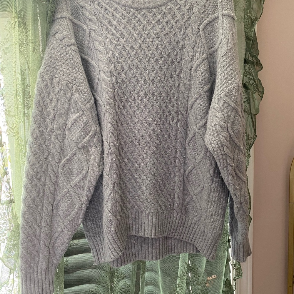 Gray Cable Knit Sweater